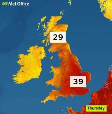 Forecast for England's hottest ever temperature