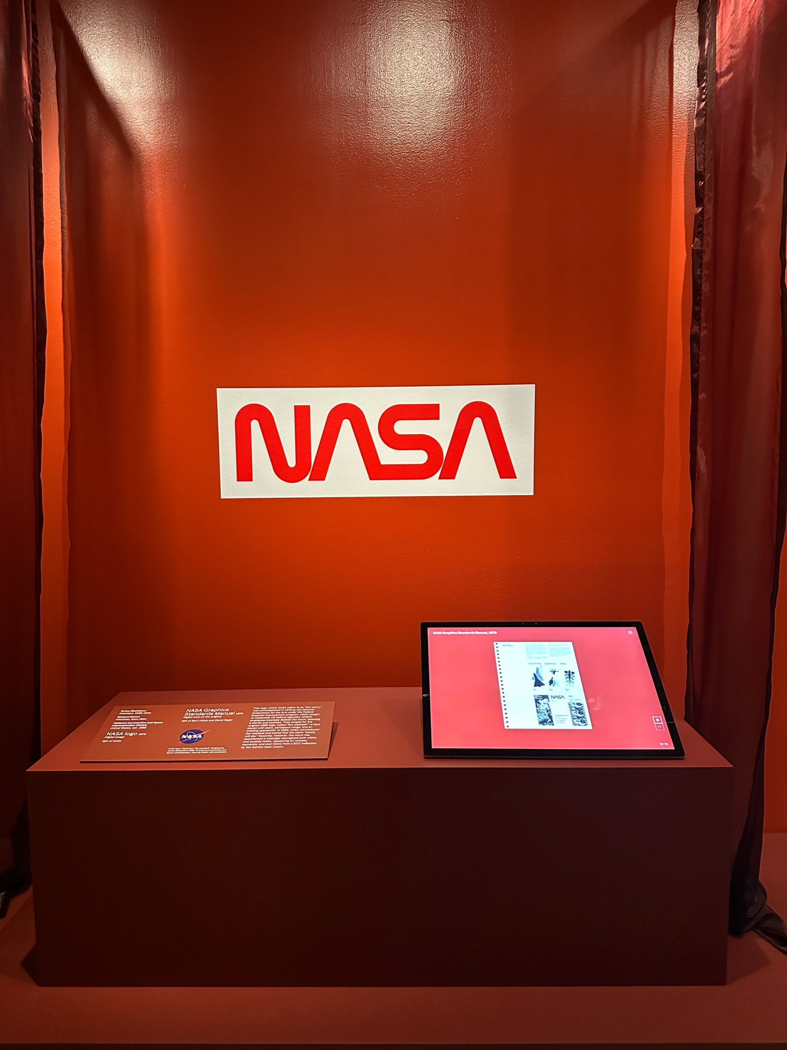 NASA logotype, or worm, on display at the Museum of Modern Art in New York