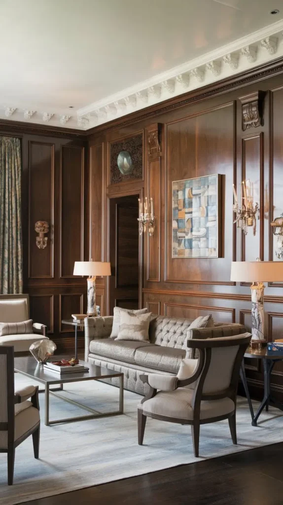 Intricate Wall Paneling for Classic Sophistication Intricate Wall Paneling for Classic Sophistication