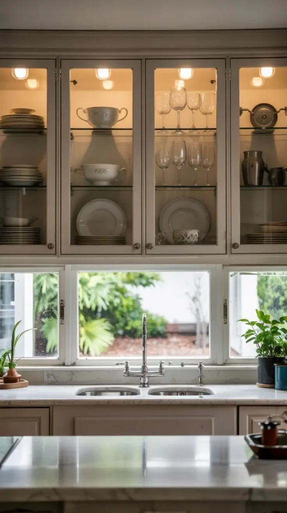 Glass-Front Cabinets for an Airy Feel Glass-Front Cabinets for an Airy Feel