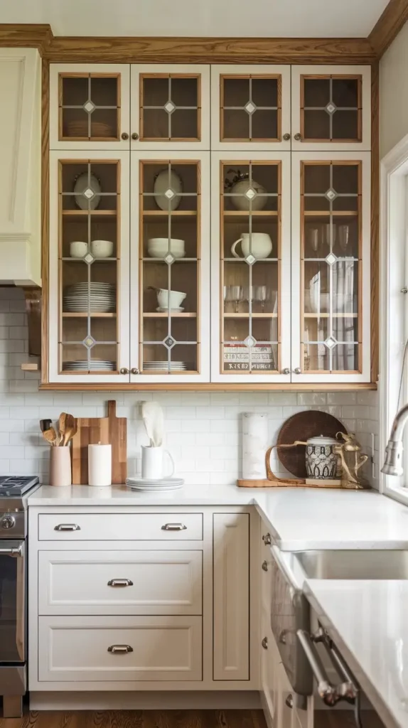 White Oak Cabinets with Glass Inserts White Oak Cabinets with Glass Inserts