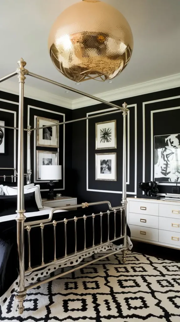 Black and White with Metallic Accents Black and White with Metallic Accents