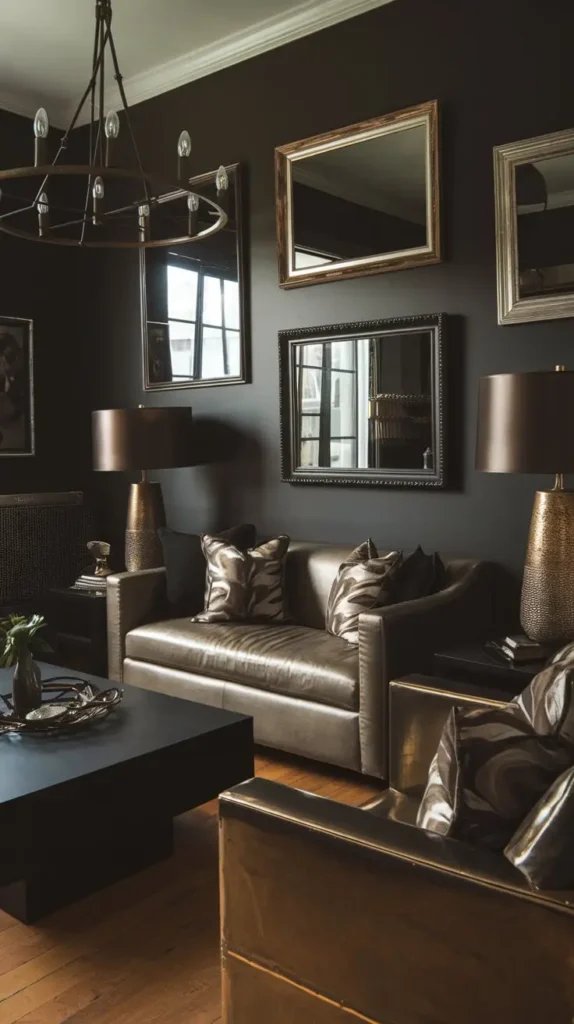 Add Dark Metallic Accents for Glamour Add Dark Metallic Accents for Glamour