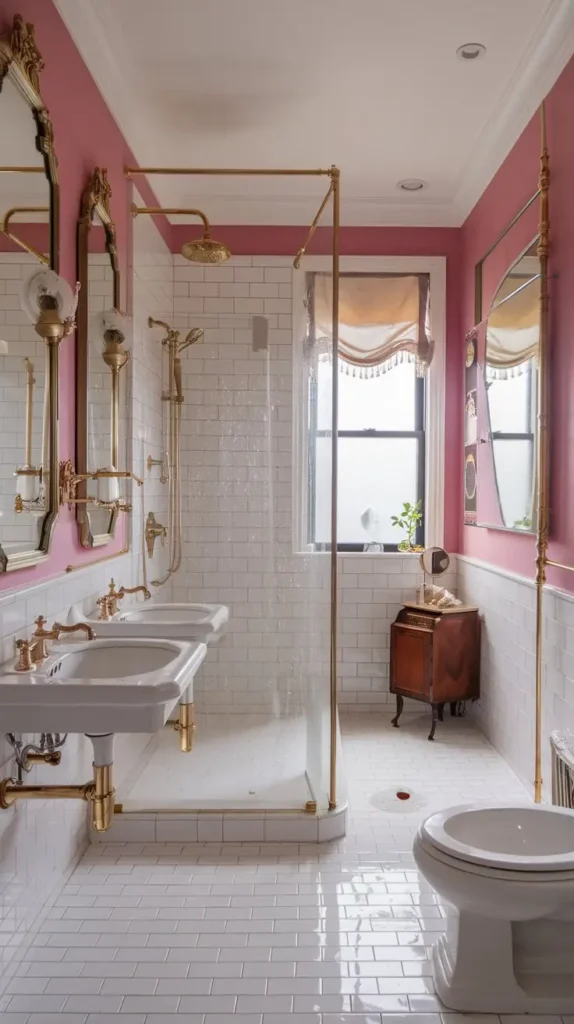 Pink and Gold Bathroom Fixtures