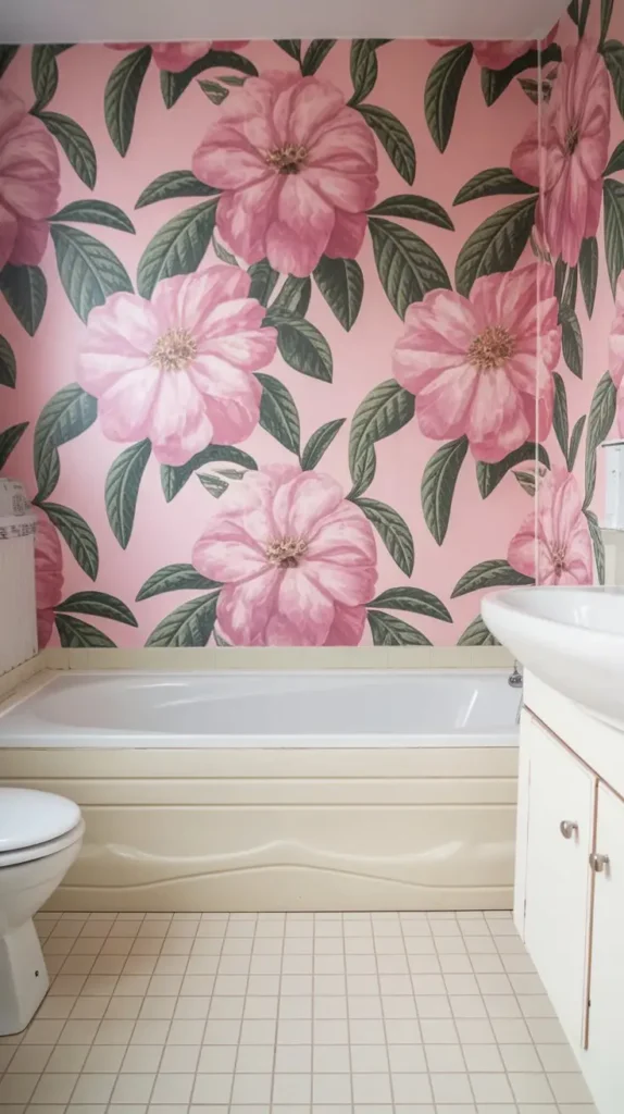 Pink Wallpaper for Bold Patterned Walls