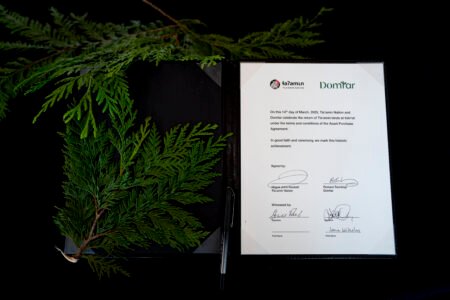 The agreement signed by Domtar and the Tla'amin nation.