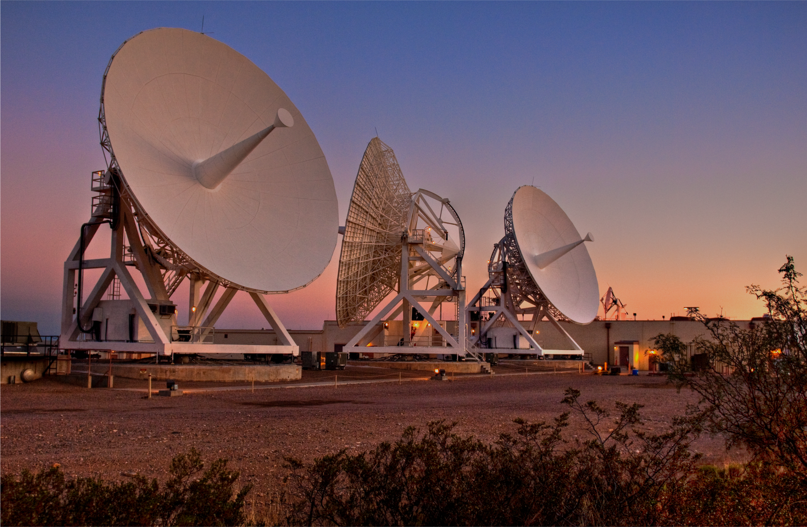 Near Space Network antennas at the White Sands Complex in Las Cruces, New Mexico.