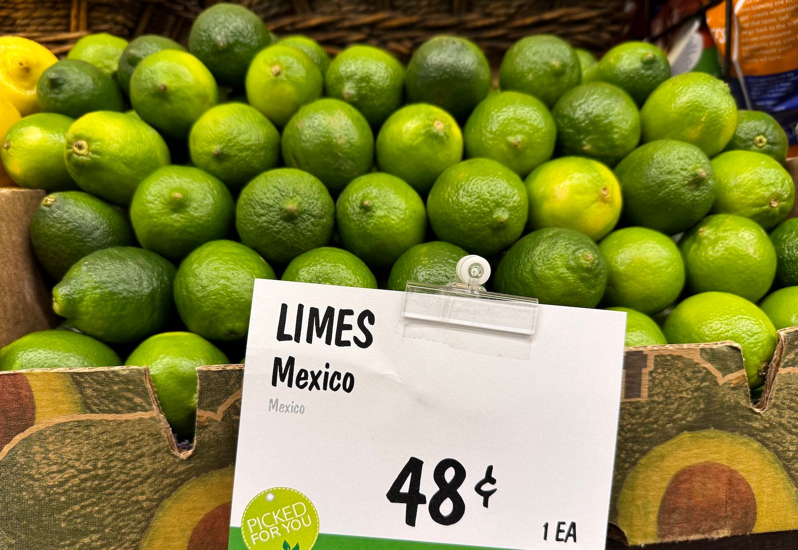 limes at the grocery store