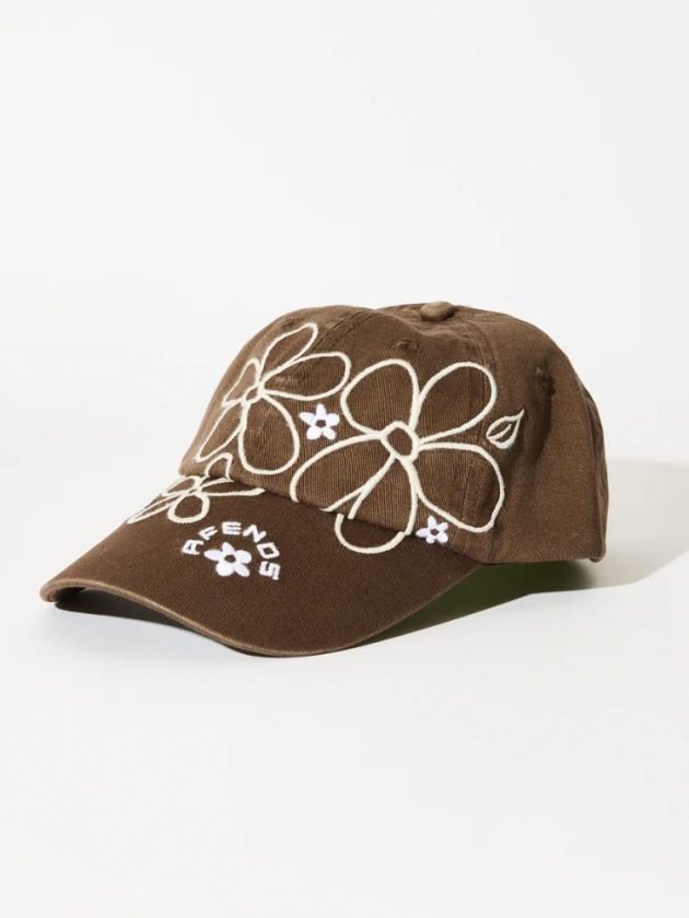 Floral printed brown eco-friendly cap