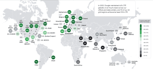 Google carbon-free energy map with data center operations