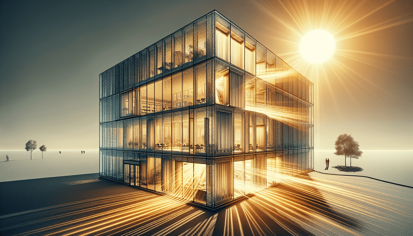 Illustration of passive solar heating in a building