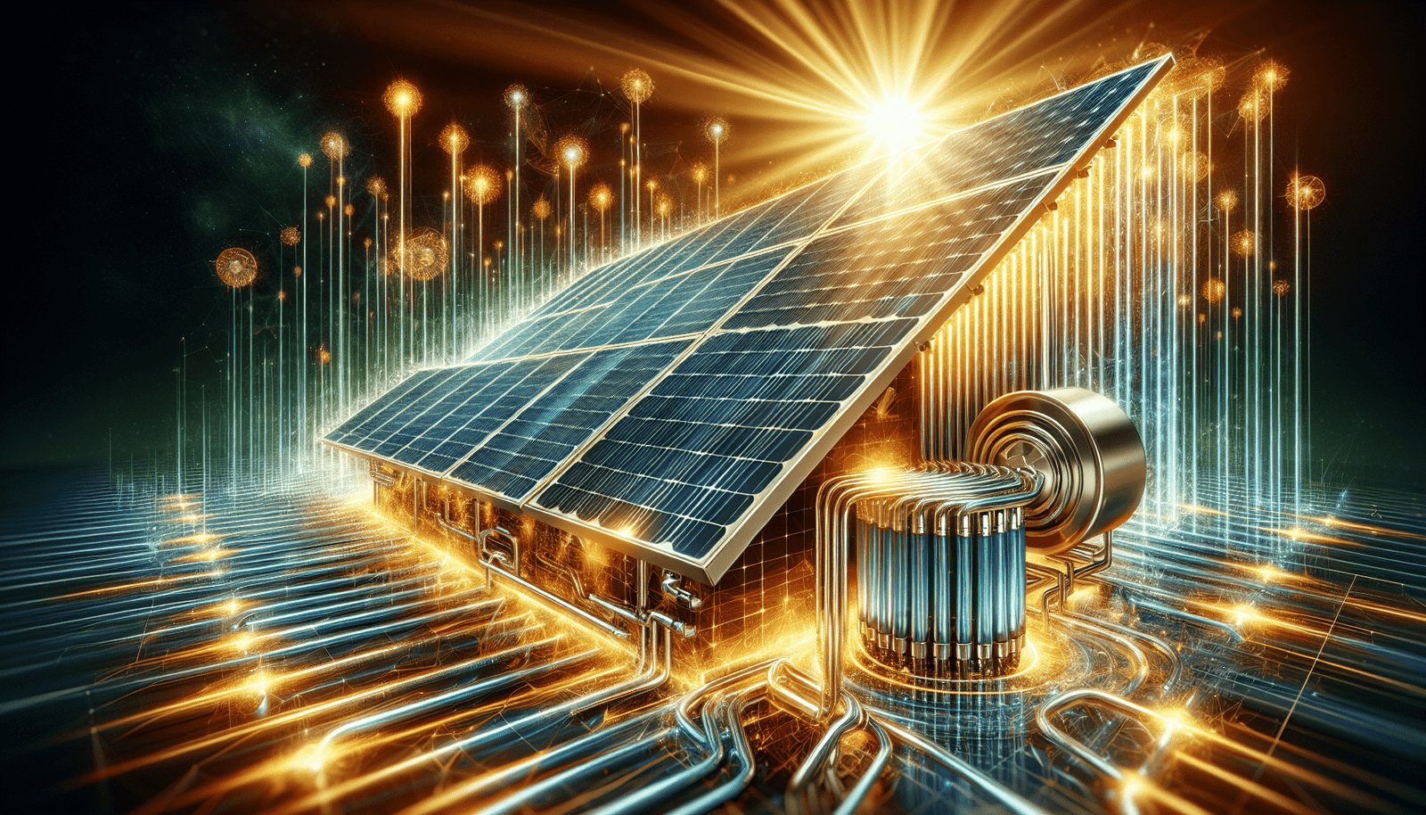 Illustration of active solar energy technology