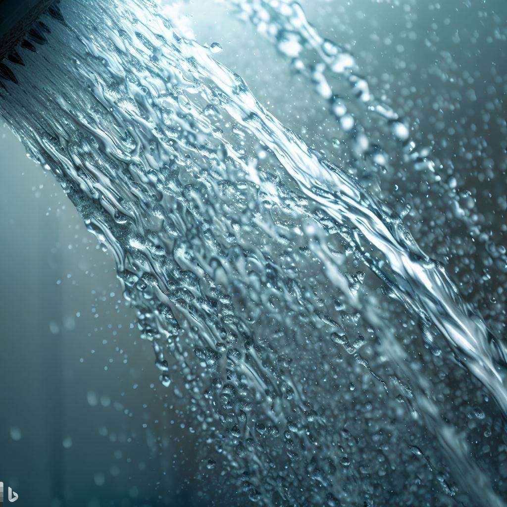 macro image shower running