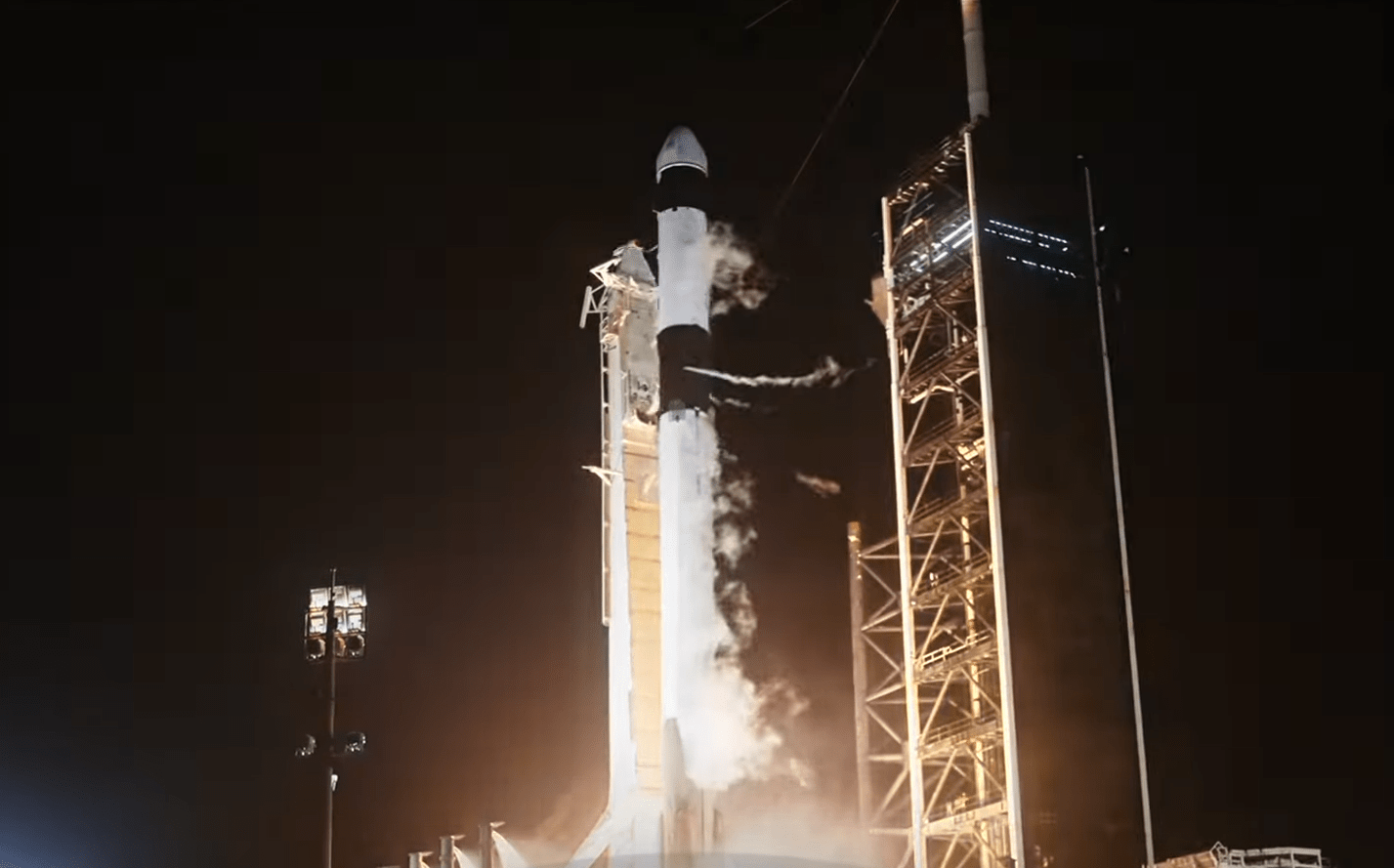 The SpaceX Falcon 9 rocket carrying the Dragon spacecraft lifts off from Launch Complex 39A at NASA’s Kennedy Space Center in Florida on Monday, April 21, on the company’s 32nd commercial resupply services mission for the agency to the International Space Station. Liftoff was at 4:15 a.m. EDT.