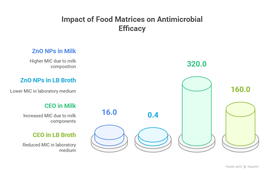 Impact of Food Matrices on Antimicrobial Efficacy