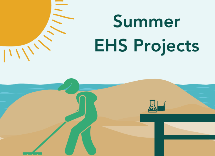 University team conducting campus projects during summer break for EHS readiness.