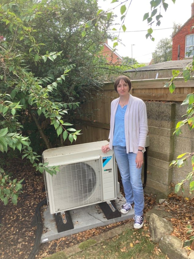 Margaret Harris and her heat pump