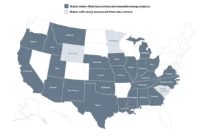 Meta renewable energy projects map