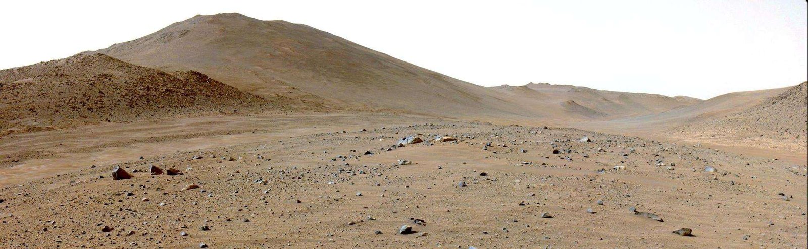 NASA's Perseverance rover was traveling in the ancient Neretva Vallis river channel when it captured this view of an area of scientific interest named Bright Angel with one of its navigation cameras on June 6, 2024.