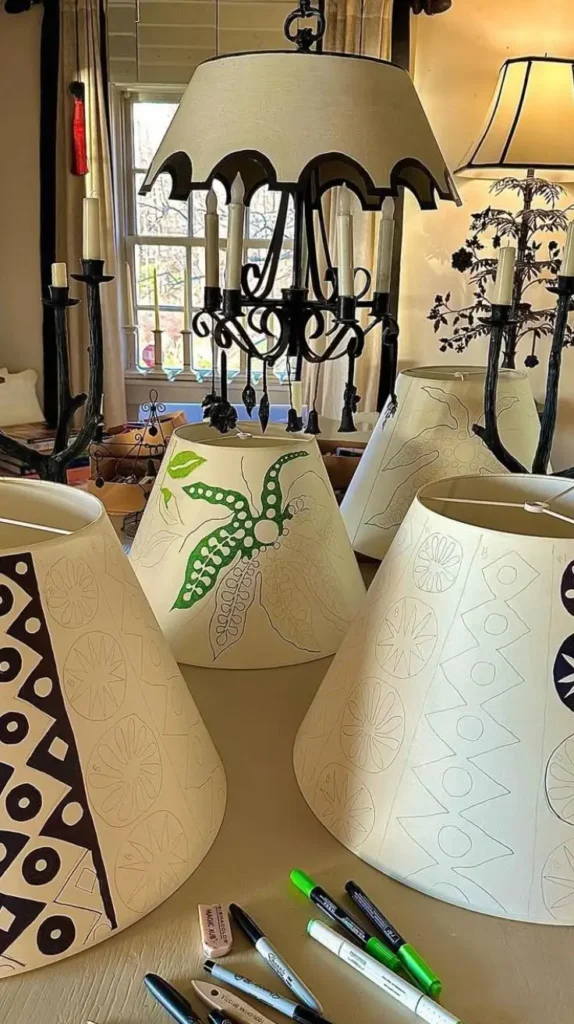 Painted Lampshades Painted Lampshades