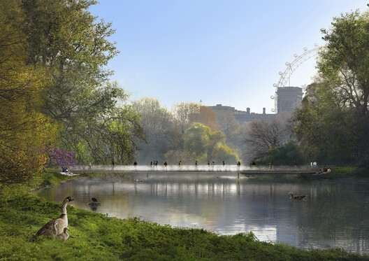 Queen Elizabeth II Memorial design concept render. Image Courtesy of Foster + Partners