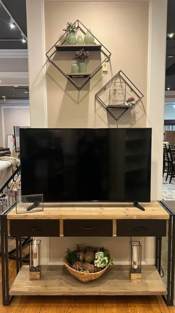 Glass and Metal TV Stand