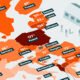 Map showing NATO nation defense spending changes from 2020 to 2024, using data from SIPRI Milex Database