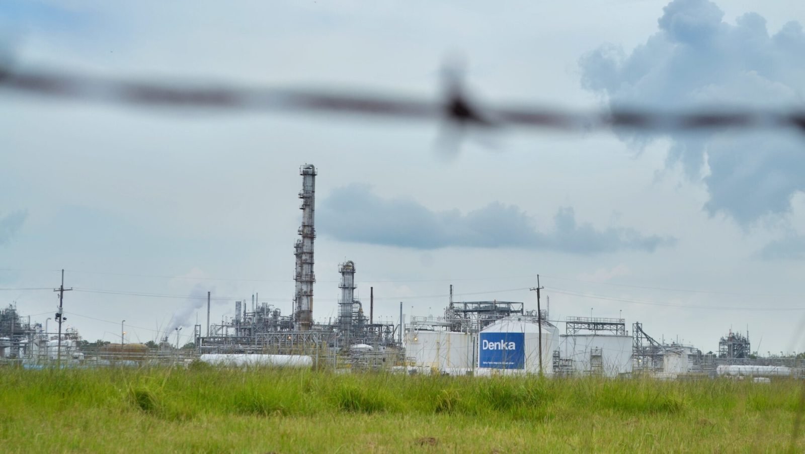 A series of tanks and towers at a petrochemical plant.