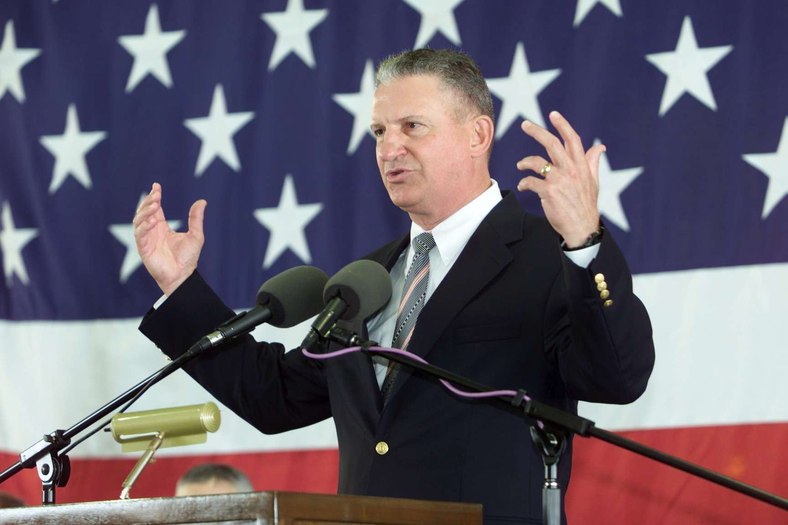 NASA Director Howell giving a speech