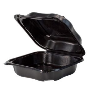 Clover hinged container, black