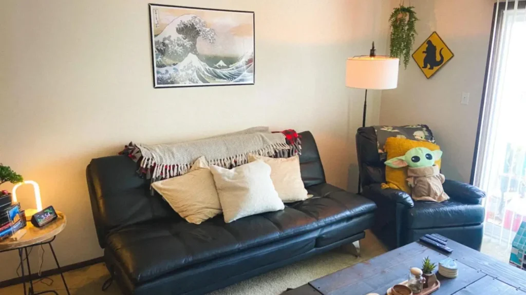 Small Space Black Couch Living Room