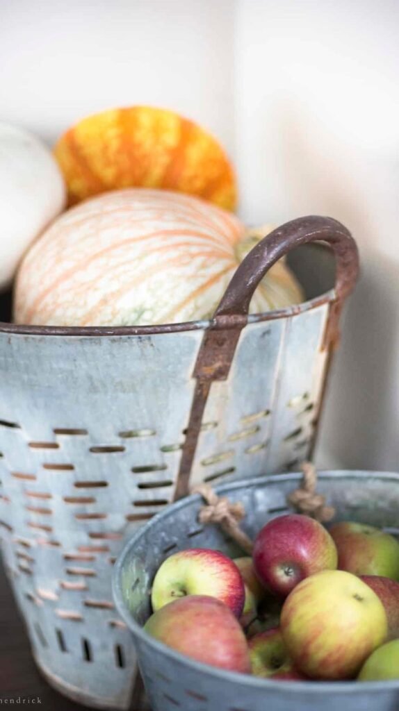Apple Basket fall porch decor 