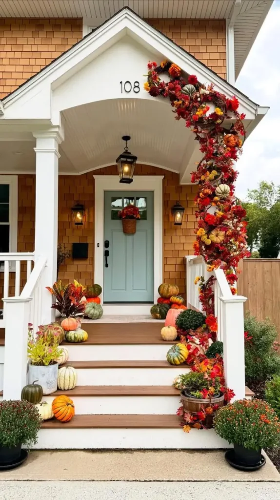 Door Paint fall porch decor 