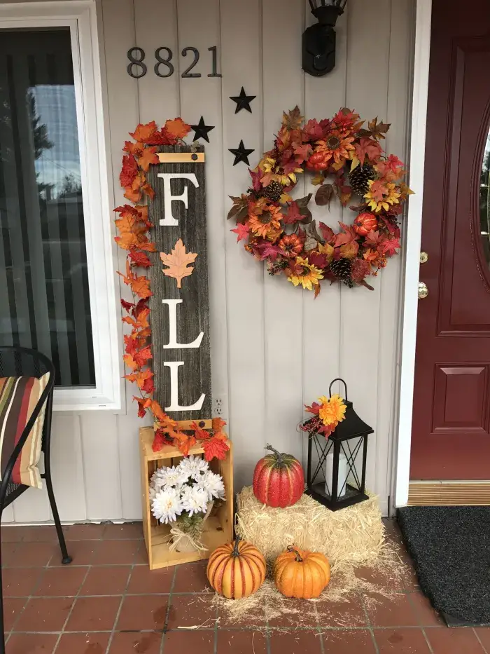 Rustic Wooden Signs fall porch decorating