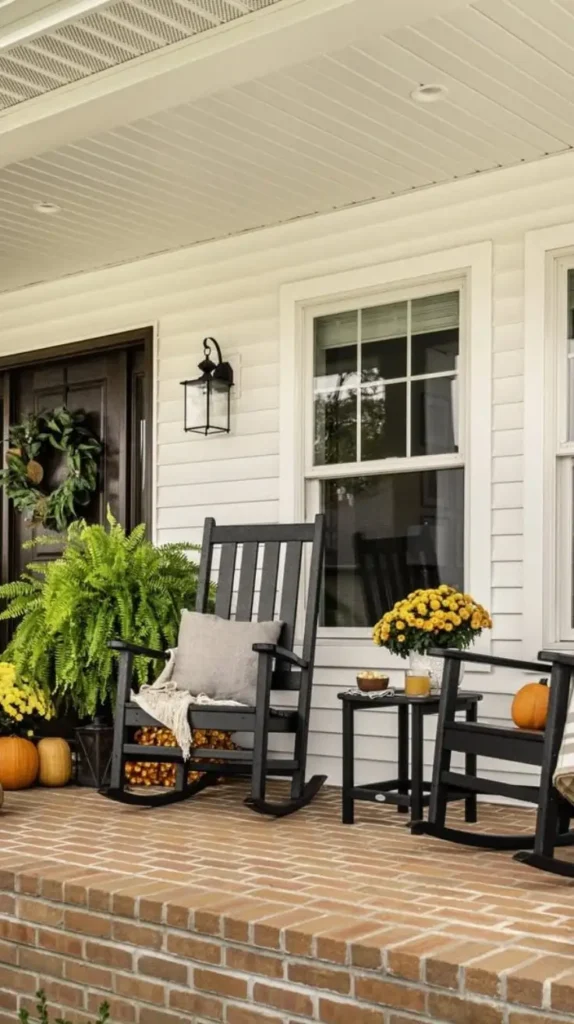 Farmhouse Style Rocking Chairs fall porch decor