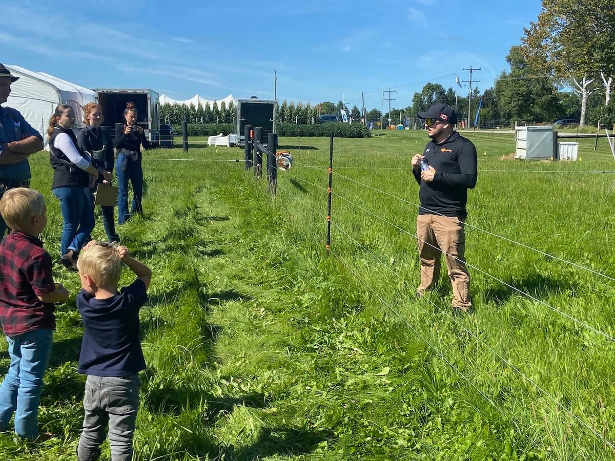Farmers listen to the grazing demonstration at last year’s Canda’s Outdoor Farm Show. Photo: File
