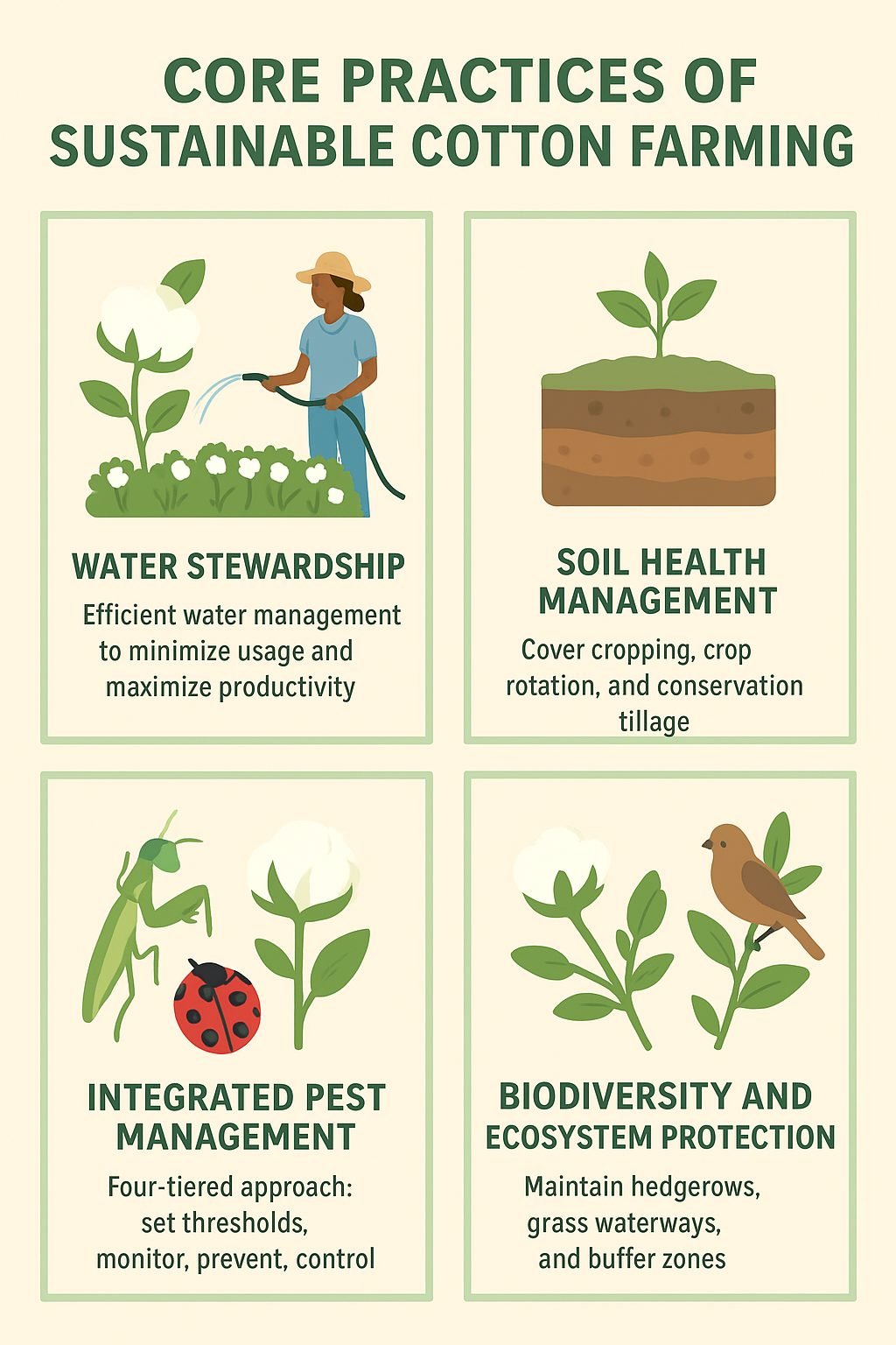 Core Practices of Sustainable Cotton Farming