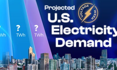 Preview of a stacked area chart showing the projected increase in electricity demand by source from 2024 to 2050, using data from the U.S. EIA