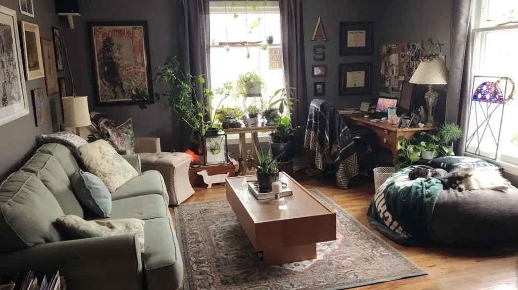 Dark Cottagecore Living Room