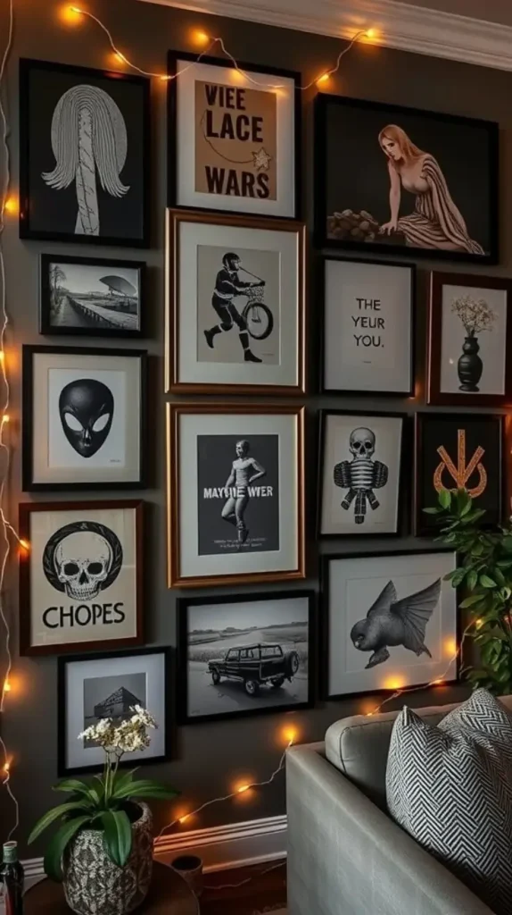 Dark Cottagecore Living Room Gallery Walls