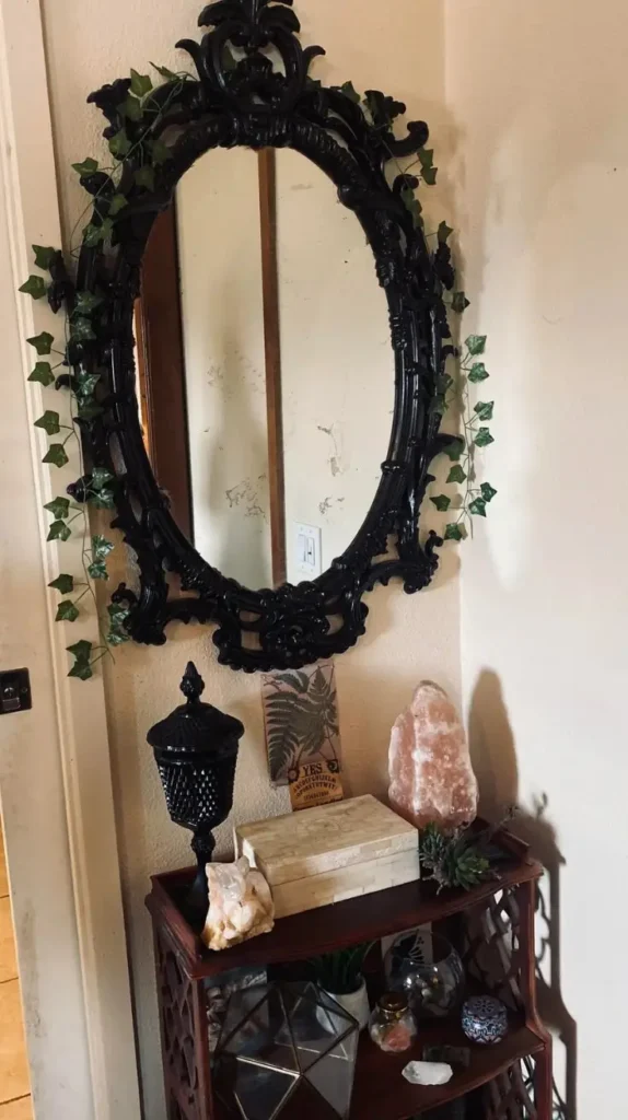Dark Cottagecore Living Room Vintage Mirrors