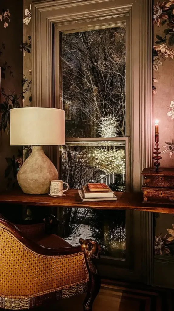 Dark Cottagecore Living Room lamps