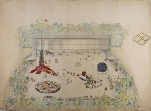 Lina Bo Bardi / Preliminary Study – Practicable Sculptures for the Belvedere at Museu Arte Trianon, 1968. Credit line: Doação Instituto Lina Bo e P.M. Bardi, 2006. Cortesia de MASP.