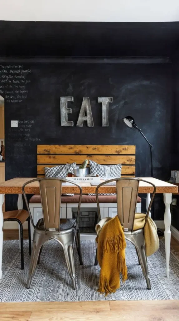 Chalkboard Accent Wall Kitchens and Dining Room