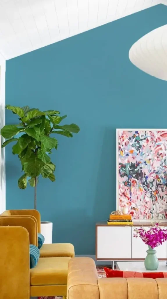 Bold Paint Accent Wall Living Room
