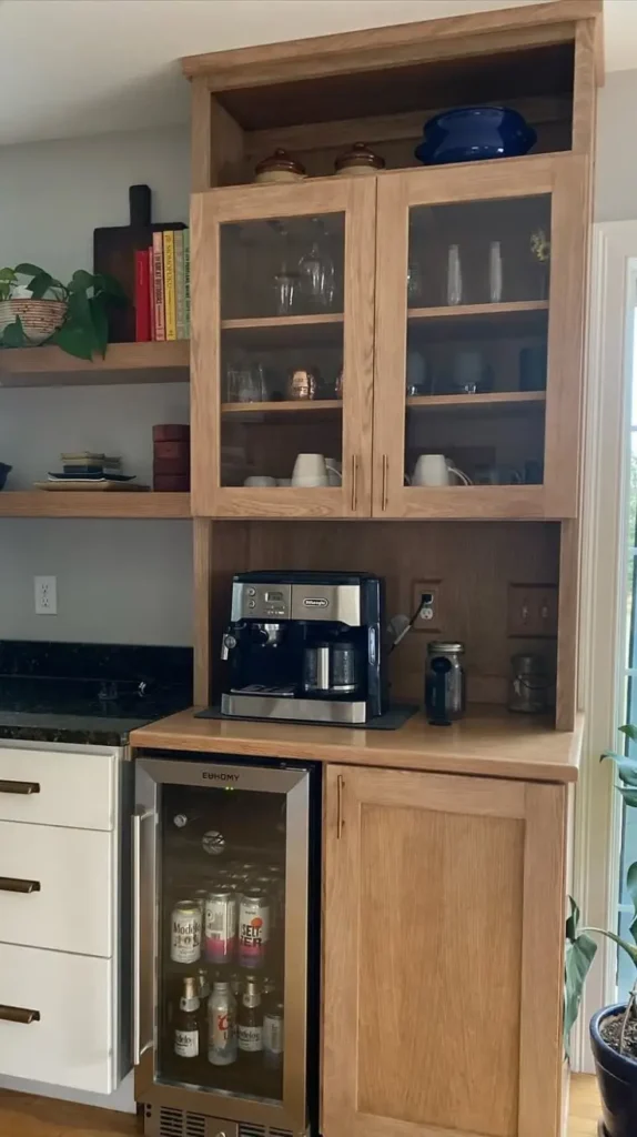 Coffee Bar with a Mini Fridge Coffee Bar with a Mini Fridge