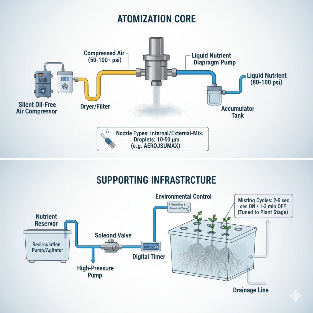 Anatomy of an Air-Atomized Aeroponic Setup