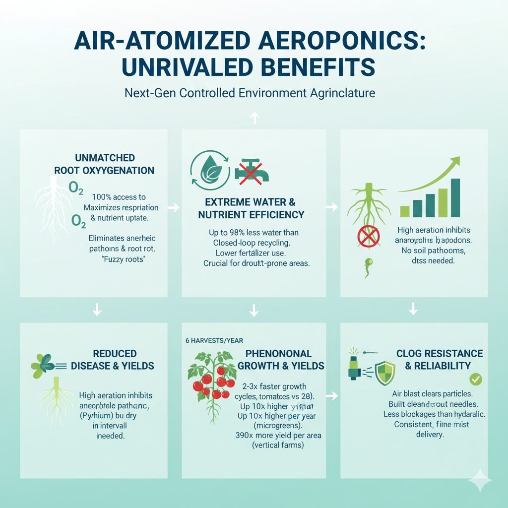 Advantages of Air-Atomized Aeroponics