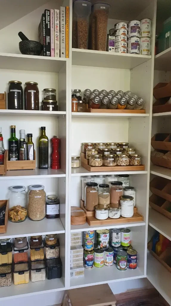 Pantry Organization Tiered Shelving for Cans and Jars Pantry Organization Tiered Shelving for Cans and Jars