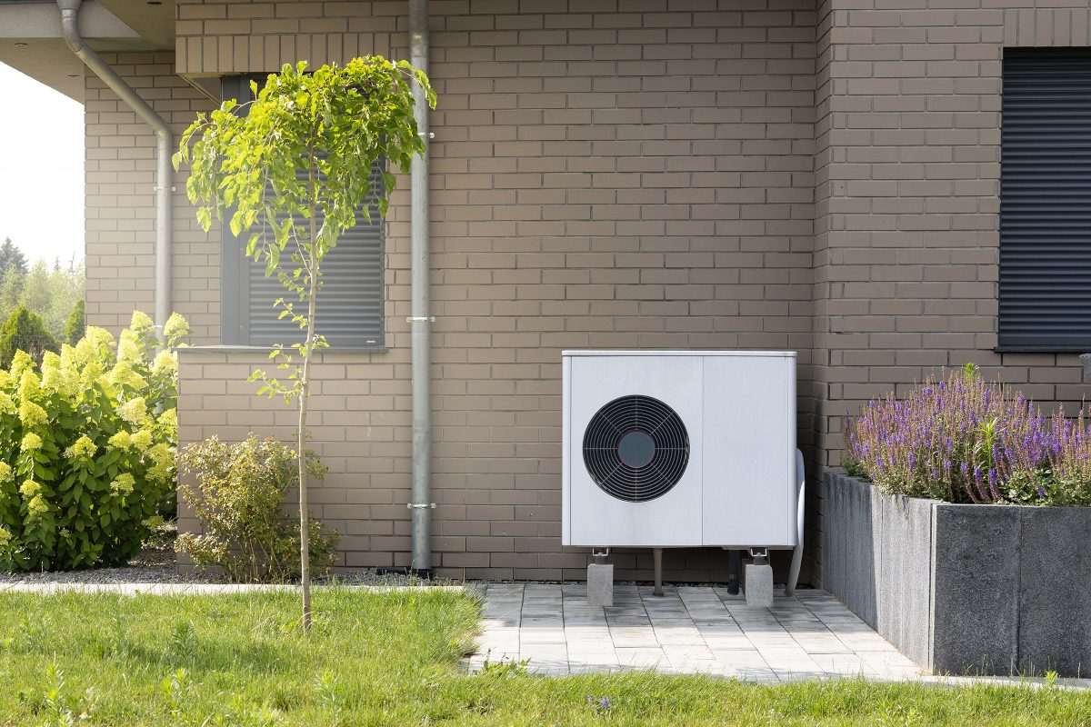Heat pump outdoor a residential home